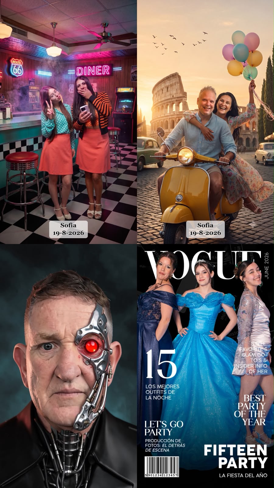 Diseños para celebraciones y retratos temáticos